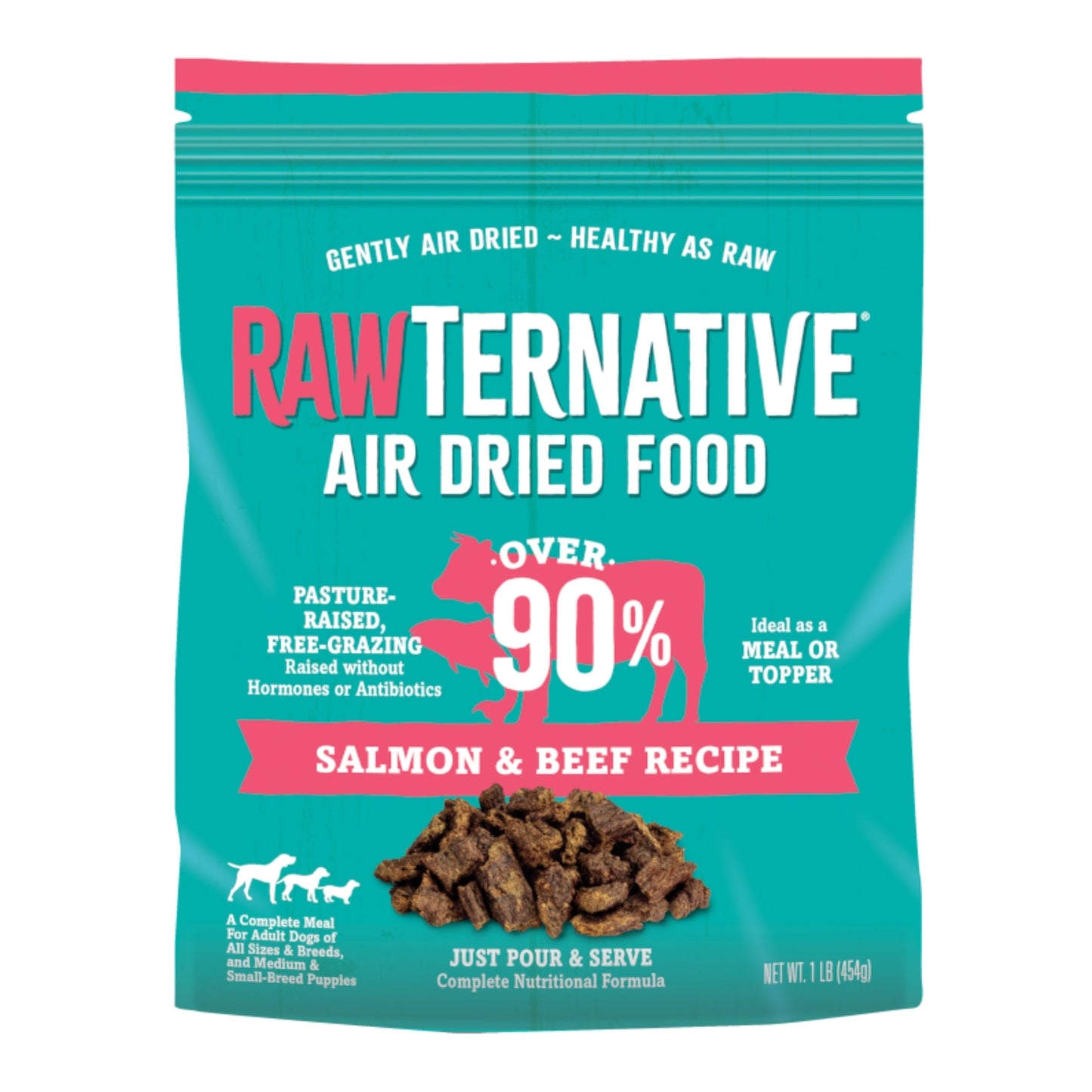 Grandma Mae's Country Naturals Rawternative Air Dried Dog Food Salmon & Beef 1lb