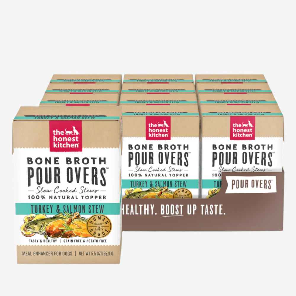 The Honest Kitchen Dog Pour Bone Broth Turkey Salmon 5.5oz. (Case of 12)