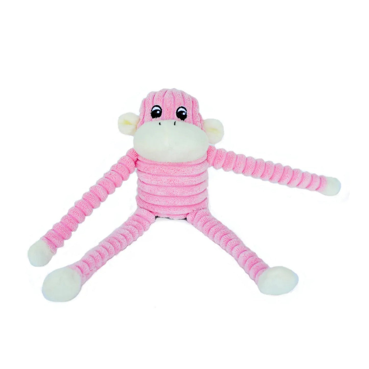 Zippypaws Plush Spencer The Crinkle Monkey Pink Small