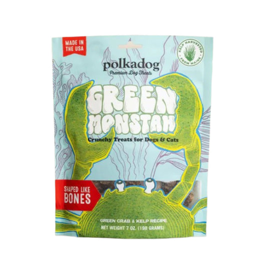 Polka Dog Bakery Dog Green Monstah Bones 7oz. Pouch