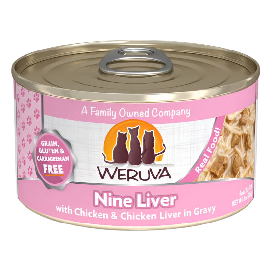 Weruva Cat Nine Liver with Chicken and Chicken Liver in Gravy 3oz. (Case of 24)