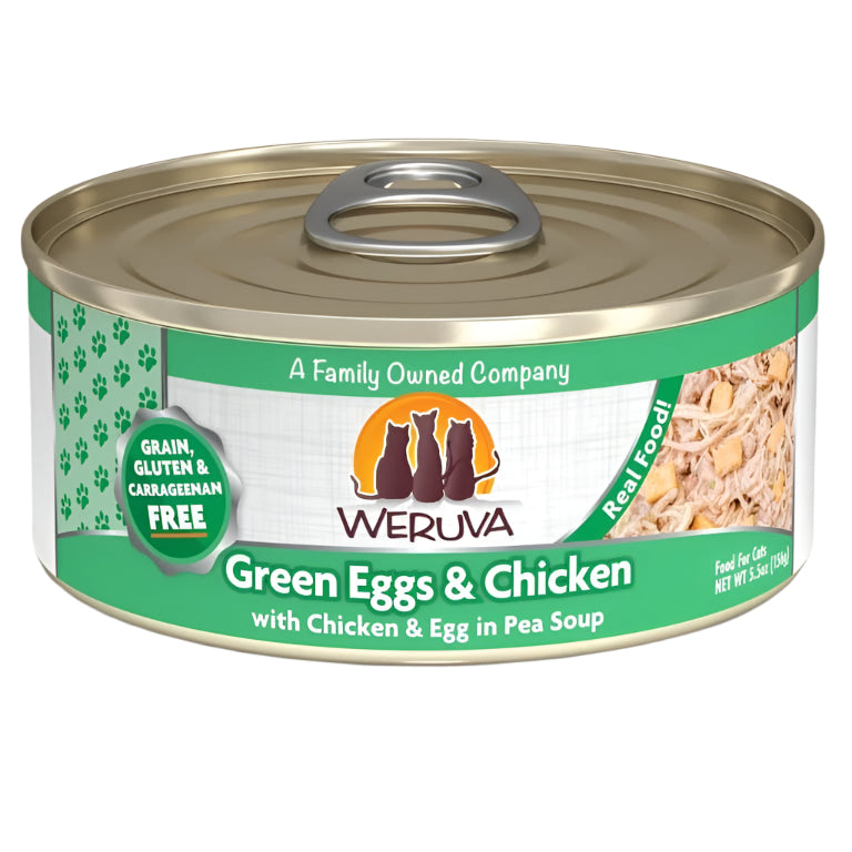 Weruva Green Eggs and Chicken with Chicken and Egg in Pea Soup 5.5oz. (Case of 24)