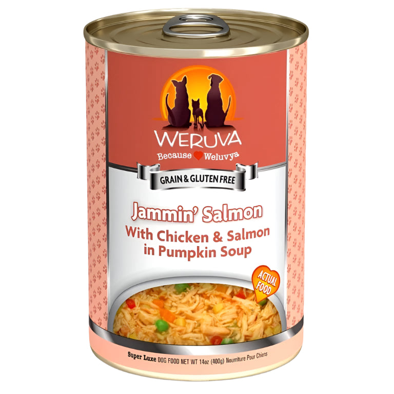 Weruva Dog Jammin Salmon With Chicken And Salmon In Pumpkin Soup 14oz. (Case of 12)