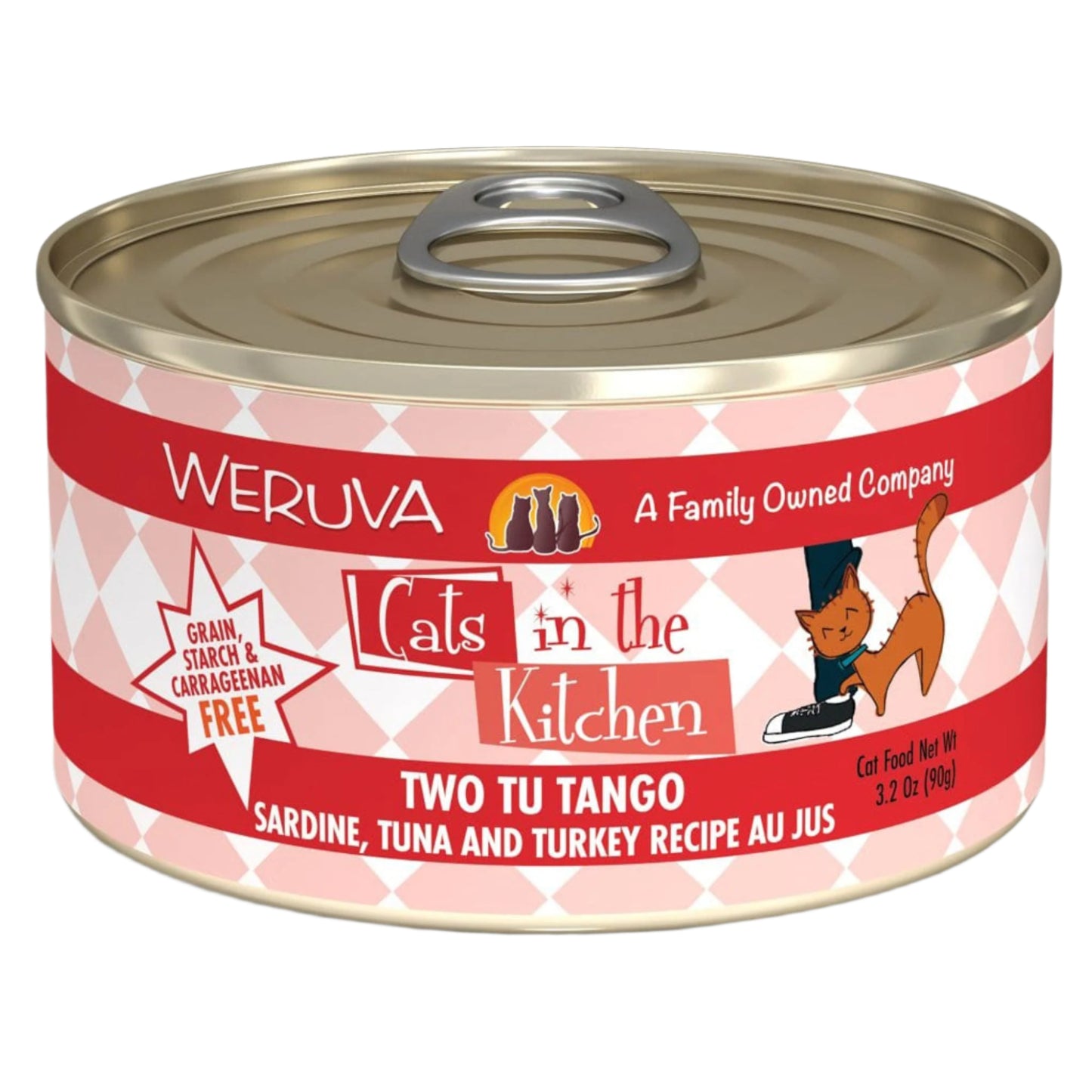 Cats In The Kitchen Two Tu Tango Sardine; Tuna and Turkey 3.2oz. (Case of 24)