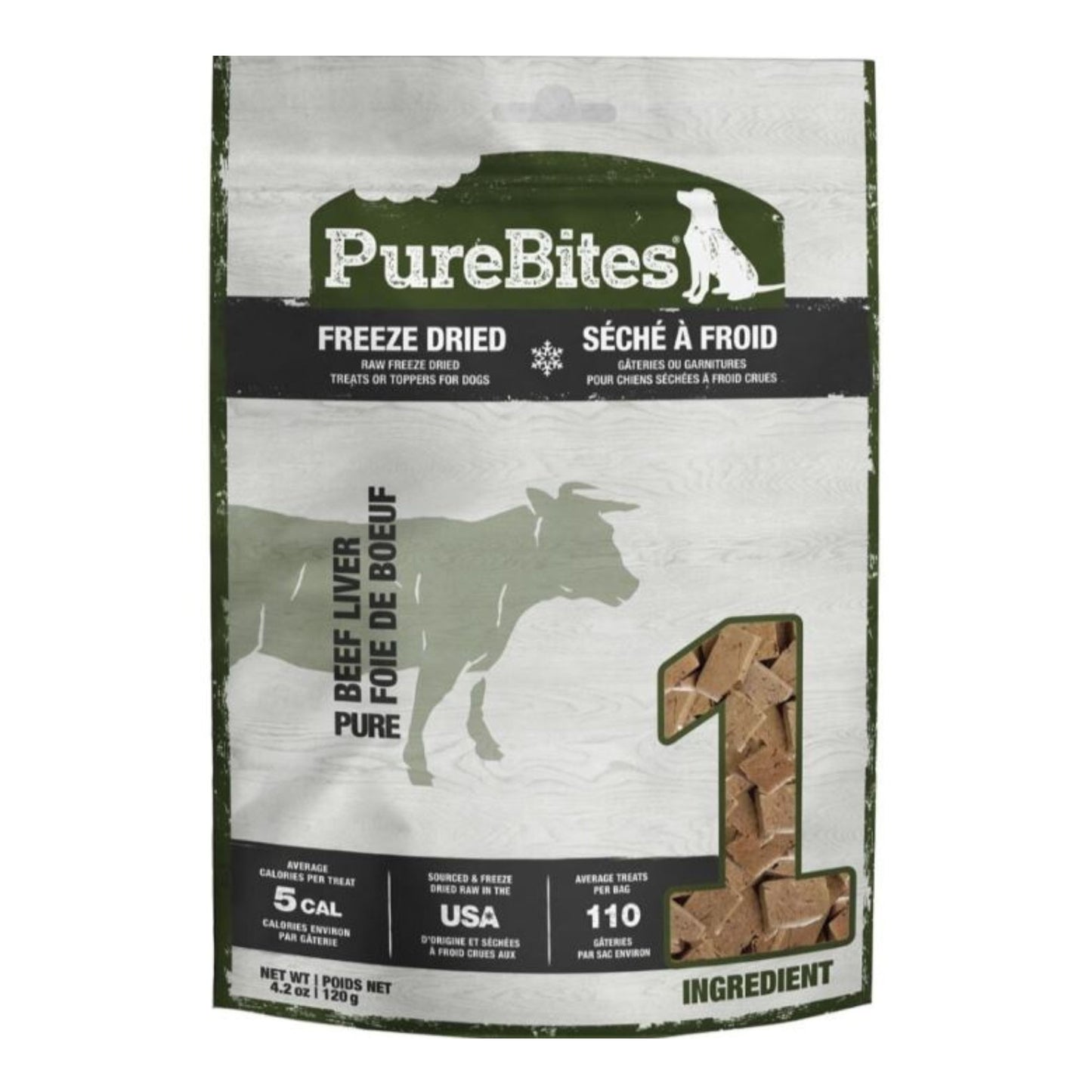 Purebites Freeze Dried Dog Treats Beef Liver 4.2oz.