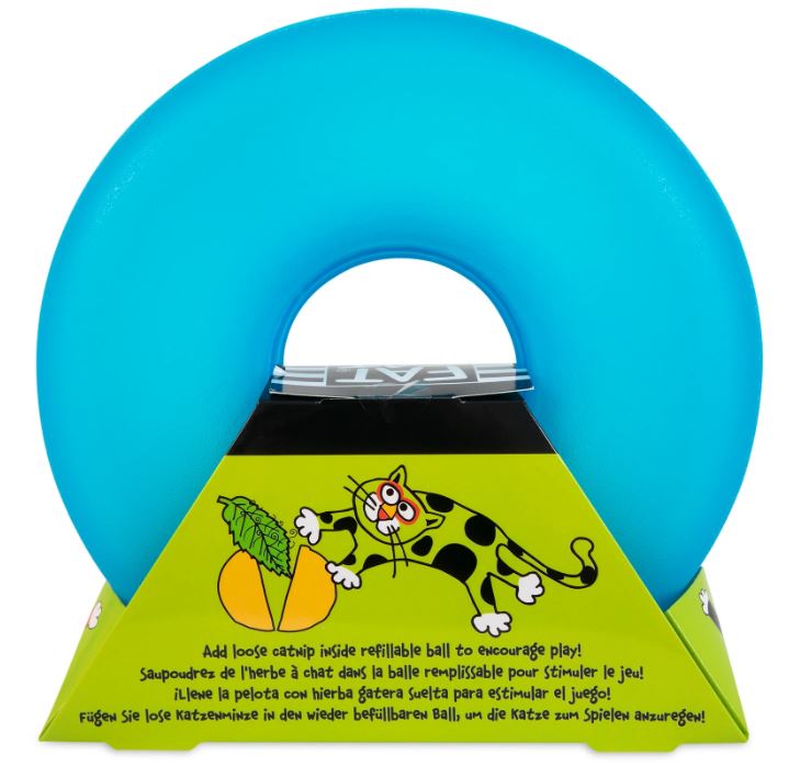 FAT CAT Crazy Circle Catnip Toy Blue 1ea/SM