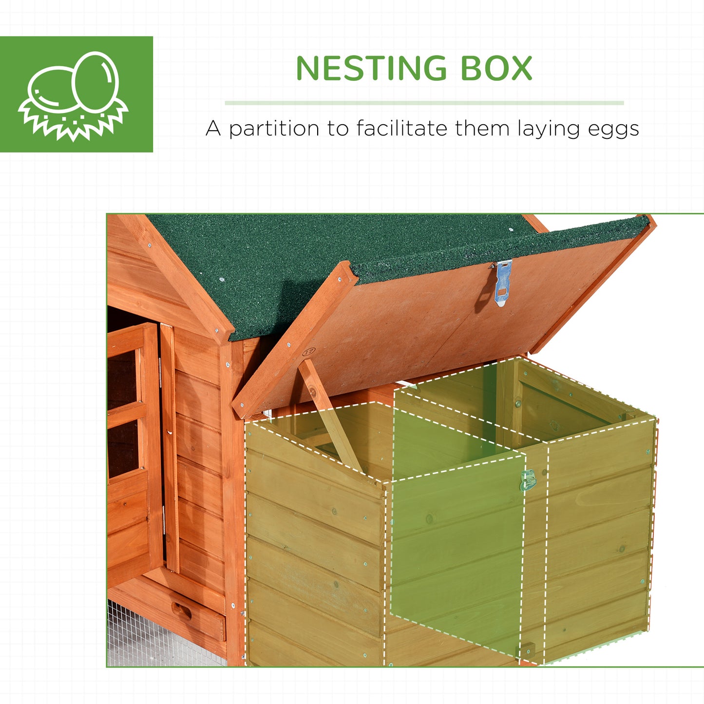 PawHut 124" Dual Chicken Coop Wooden Large Chicken House Rabbit Hutch Hen Poultry Cage Backyard with Outdoor Ramps and Nesting Boxes