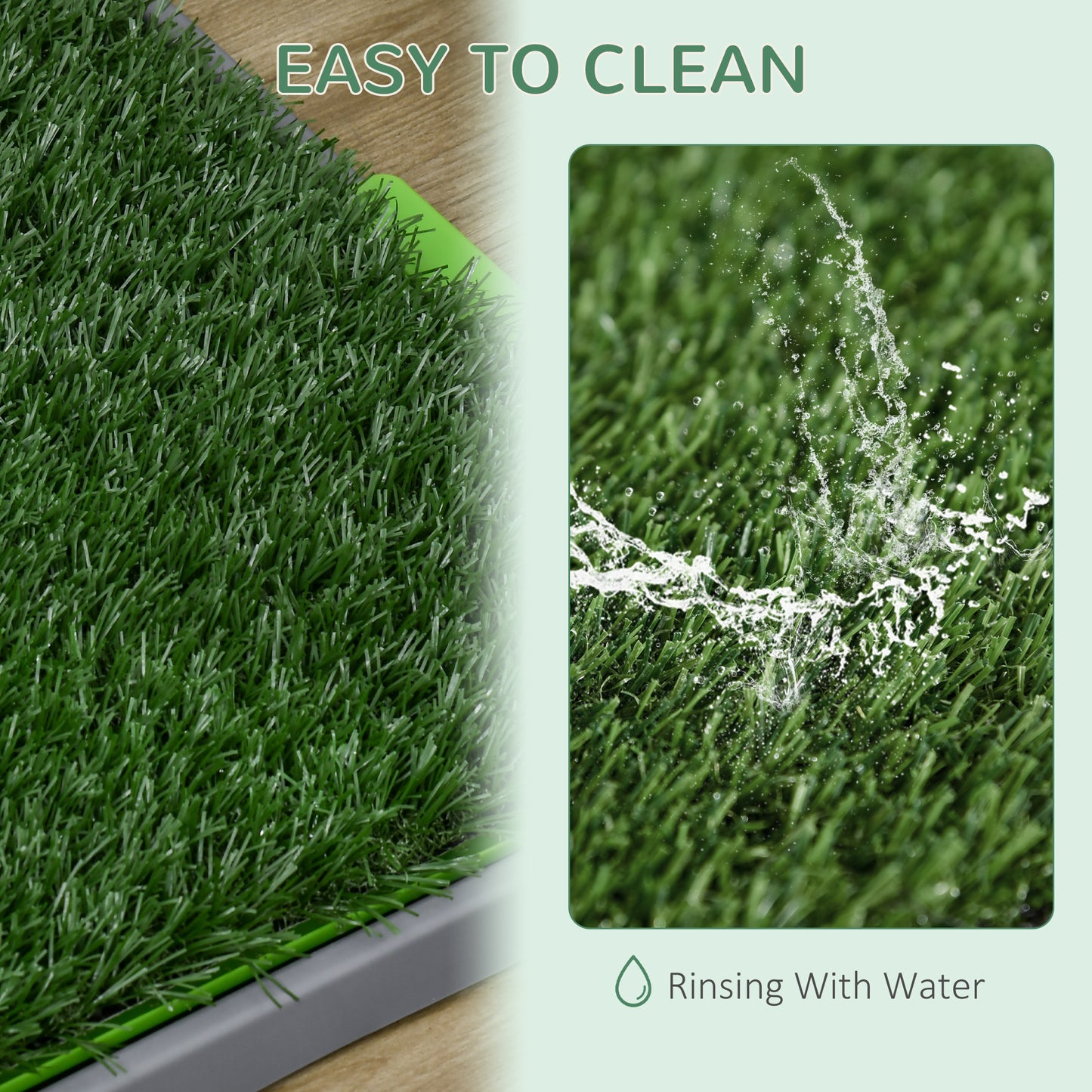PawHut 2 Pack Artificial Dog Grass Pad with Tray for Potty Training Dogs, 26" x 16"