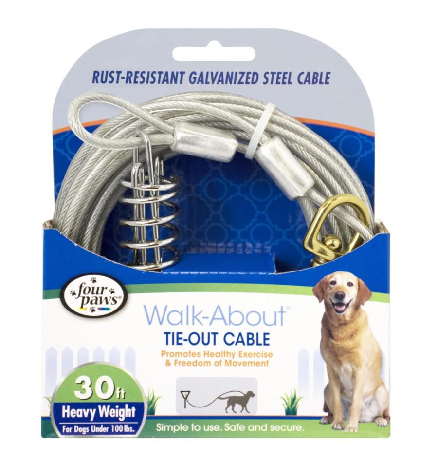 Four Paws Heavy Weight Dog Tie Out Cable Silver 1ea/30 ft