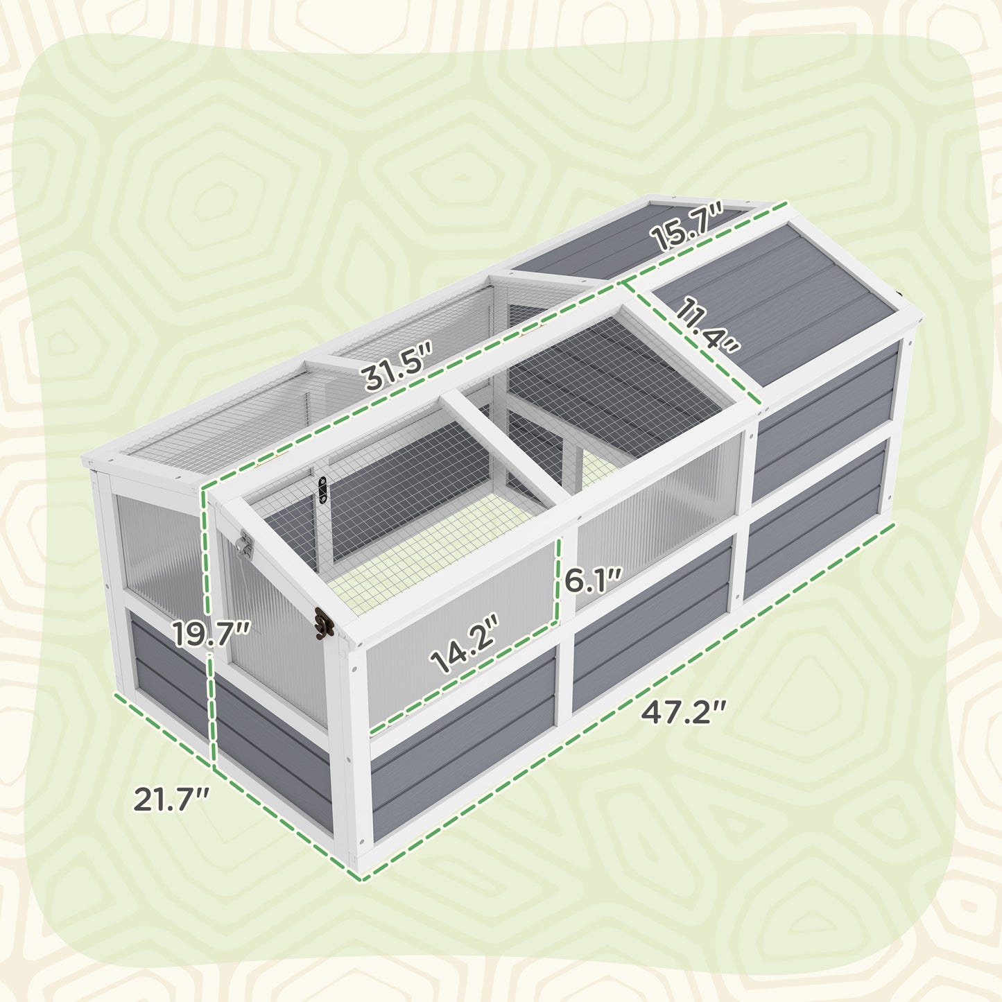 PawHut Bottomless Outdoor Pet Habitat with Sun Panels for reptiles