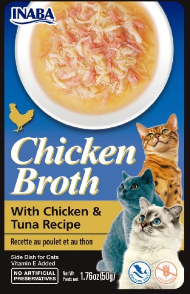Inaba Chicken Broth Side Dish For Cats Chicken/Tuna 1.76oz. (Case of 8)