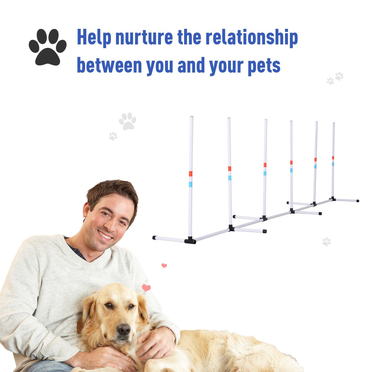 PawHut Sturdy Dog Weaves Poles Pet Speed and Agility Equipment Dogs Obstacle Outdoor w/ Storage Bag
