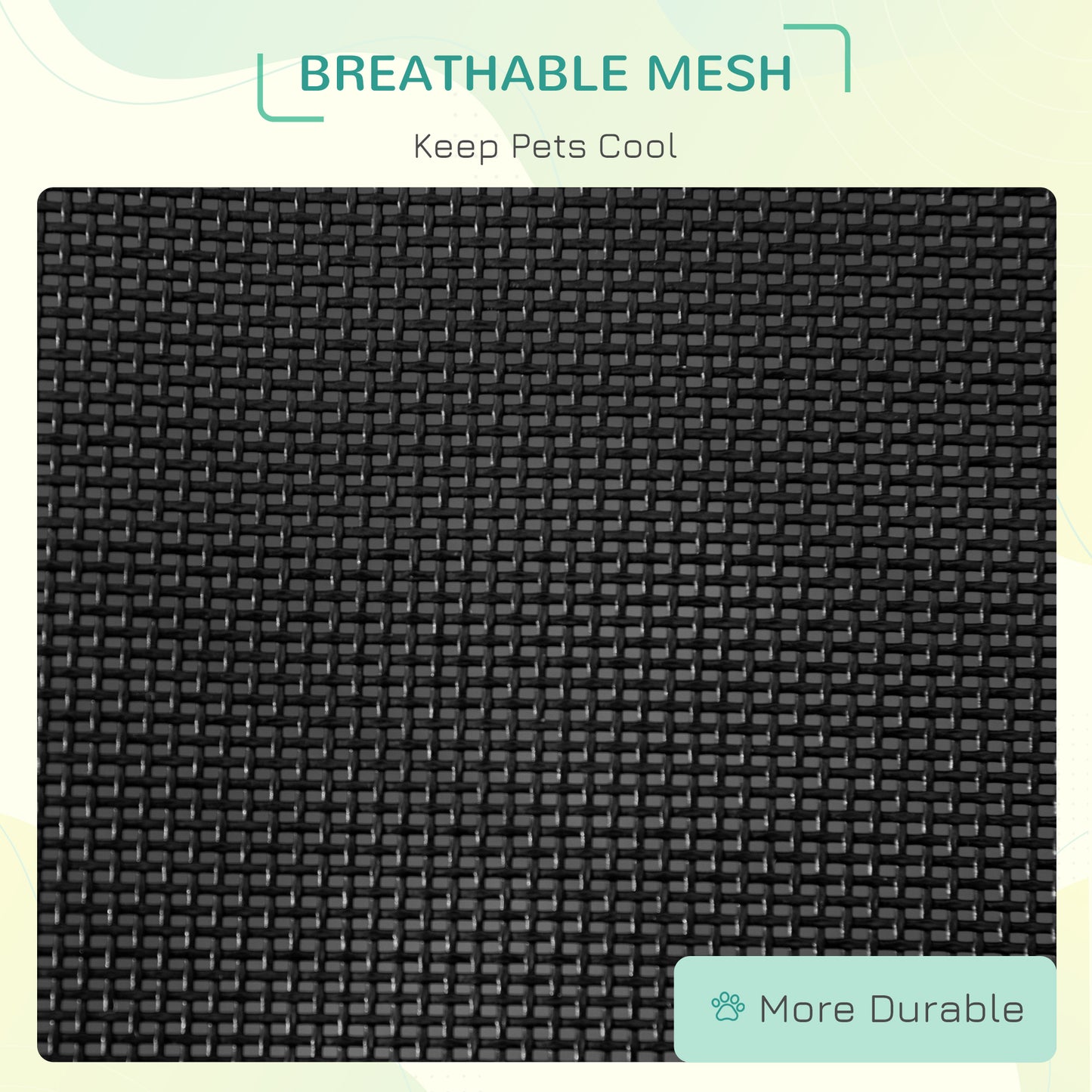 PawHut Elevated Dog Bed with Breathable Fabric, Foldable Pet Cot with Heavy Duty Steel Frame, Portable Cooling Pet Bed Indoor Outdoor Use, for Small Medium Dogs