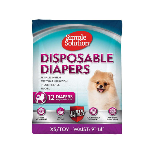 Simple Solution Disposable Diapers White 1ea/XS, 12 pk