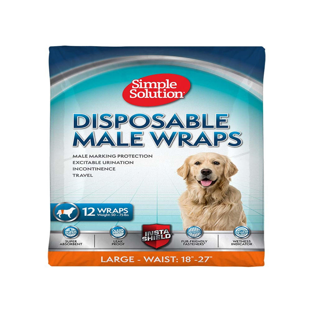 Simple Solution Disposable Male Wraps White 1ea/LG, 12 pk