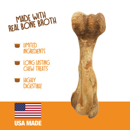 Nylabone Healthy Edibles Broth Bone Natural Dog Treats 1 Count, Giant  Up To 50 lb