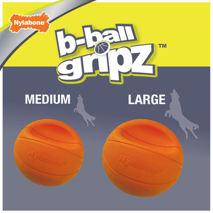 Nylabone Power Play Dog Basketball B-Ball Gripz 1ea/Large/Giant - Up To 50 lb