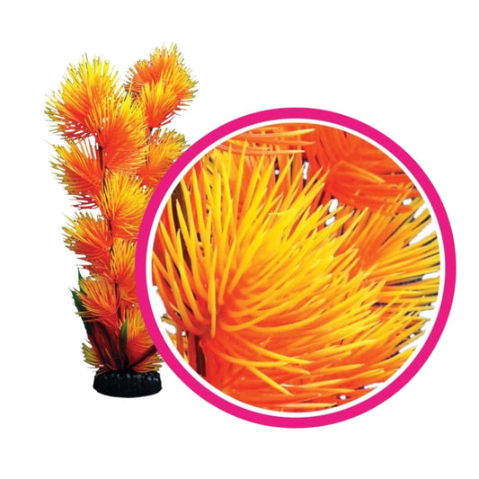 Weco Products Dream Series Pom Pom Aquarium Plant Orange, 1ea/9 in