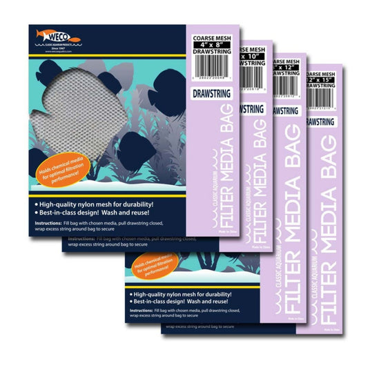 Weco Products Coarse Mesh Drawstring Filter Media Bag White, 1ea/4 In X 8 in