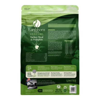 Earthborn Holistic Venture Limited Ingredient Diet Grain-Free Dry Dog Food Turkey Meal & Pumpkin 25lb