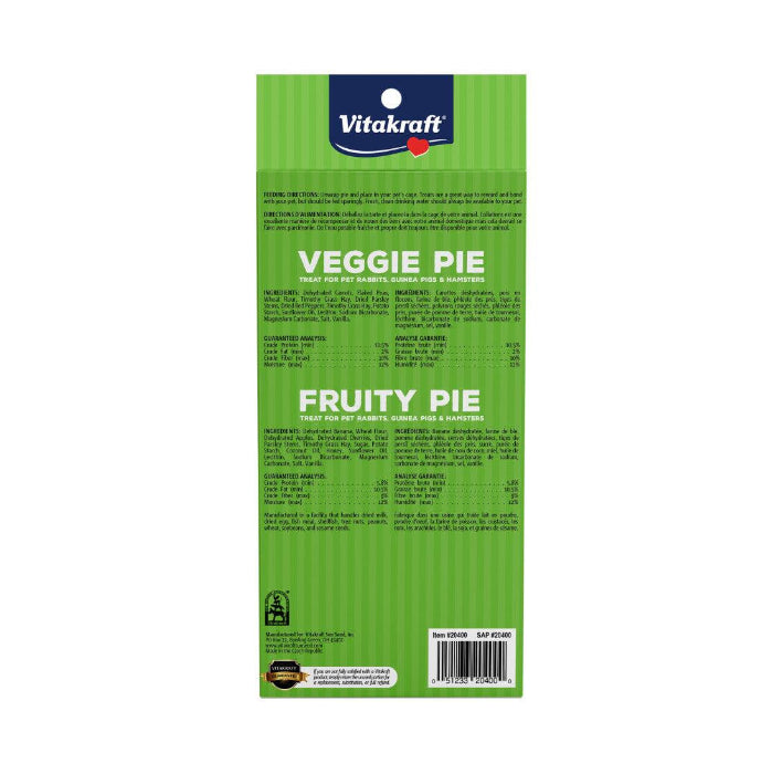 Vitakraft Veggie Pie & Fruity Pie Small Animal Treat 1ea/1.27 oz