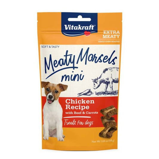 Vitakraft Meaty Morsels Dog Treats Chicken w/Beef & Carrots 1.69 oz