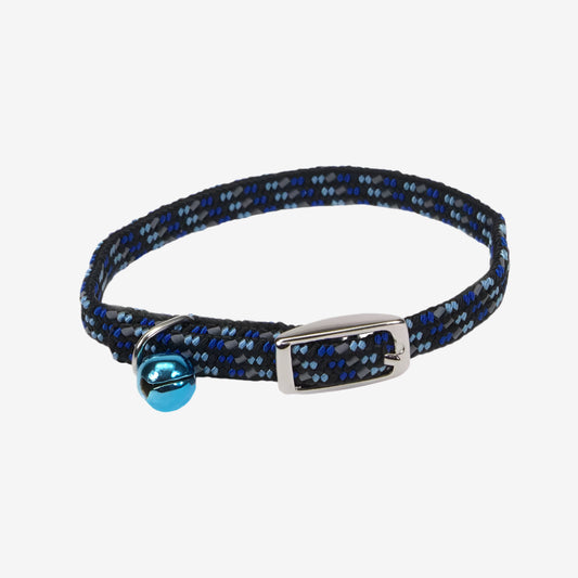 Lil Pals Elasticized Safety Kitten Collar with Reflective Threads Blue 3-8 in x 8 in