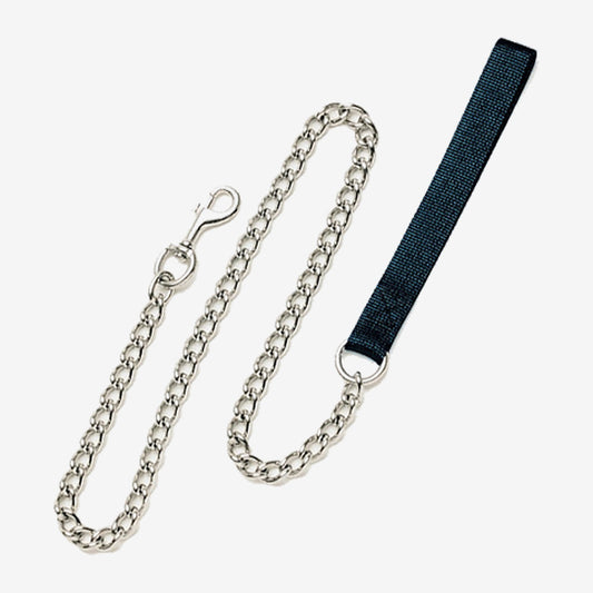 Titan Chain Dog Leash with Nylon Handle Black 1ea/2 Mm X 4 ft