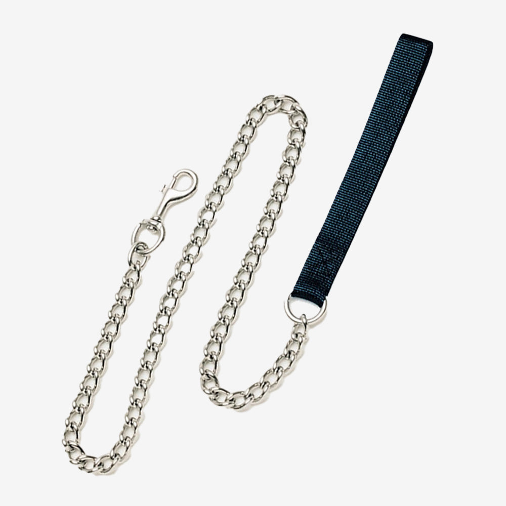 Titan Chain Dog Leash with Nylon Handle Black 1ea/4 Mm X 4 ft