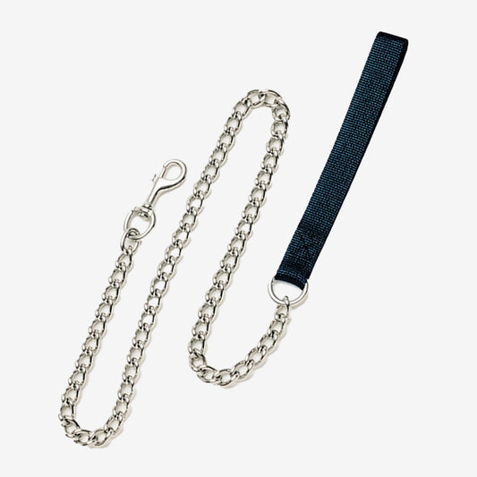 Titan Chain Dog Leash with Nylon Handle Black 1ea/4 Mm X 4 ft