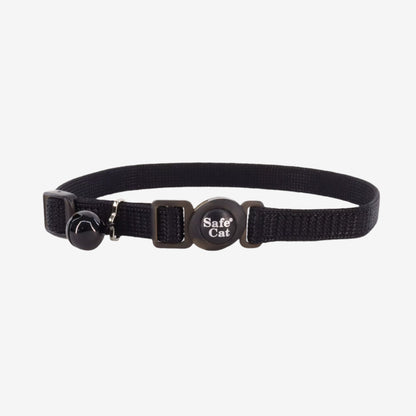 Safe Cat Adjustable Snag-Proof Nylon Breakaway Collar Black 3-8 in x 8-12 in