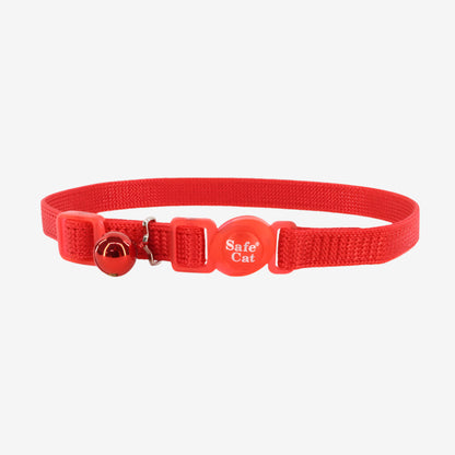 Safe Cat Adjustable Snag-Proof Nylon Breakaway Collar Red 3-8 in x 8-12 in
