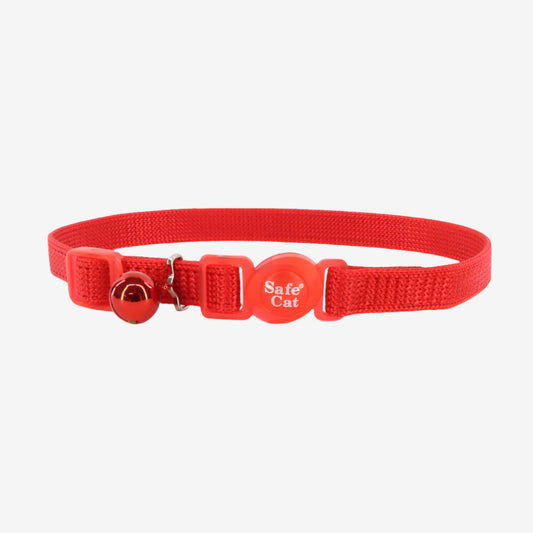 Safe Cat Adjustable Snag-Proof Nylon Breakaway Collar Red 3-8 in x 8-12 in