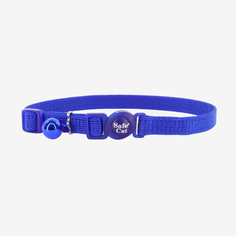 Safe Cat Adjustable Snag-Proof Nylon Breakaway Collar Blue 3-8 in x 8-12 in