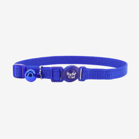 Safe Cat Adjustable Snag-Proof Nylon Breakaway Collar Blue 3-8 in x 8-12 in