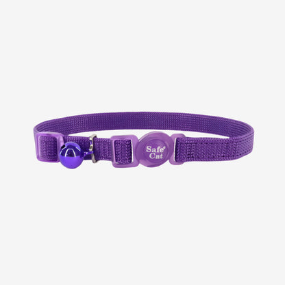 Safe Cat Adjustable Snag-Proof Nylon Breakaway Collar Purple 3-8 in x 8-12 in