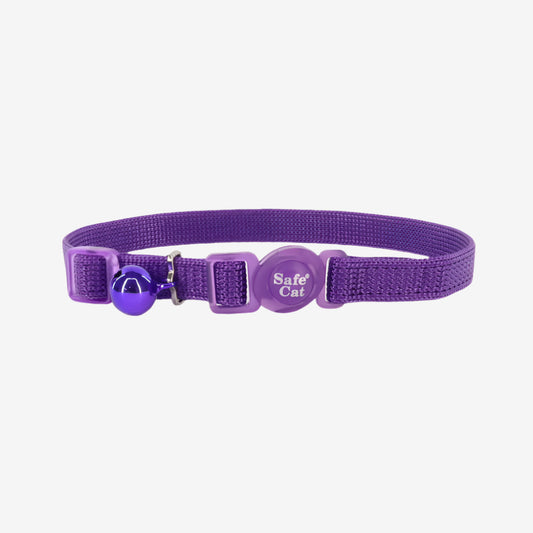 Safe Cat Adjustable Snag-Proof Nylon Breakaway Collar Purple 3-8 in x 8-12 in