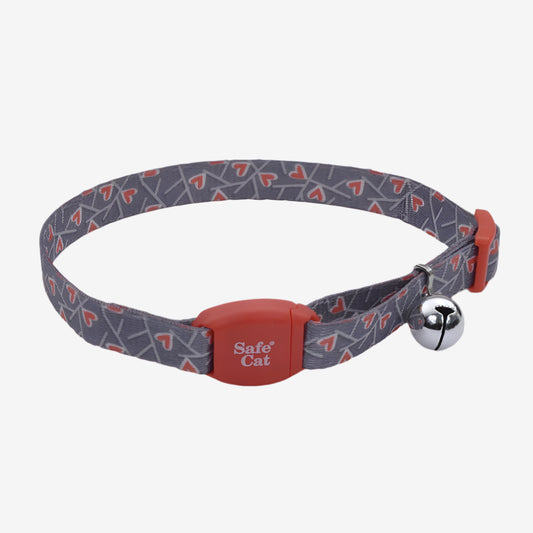 Coastal Safe Cat Adjustable Breakaway Salmon Heart Charcoal