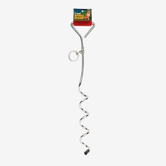 Titan Dog Tie Out Stakes for Loose Soil Spiral Silver 1ea/17 in