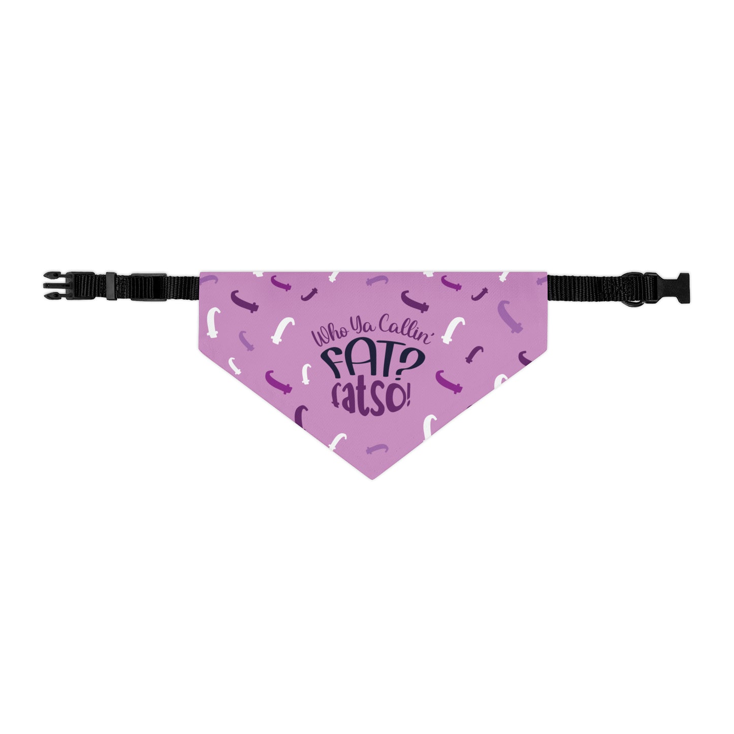 Who Ya Callin' Fat Purple Pet Bandana Collar