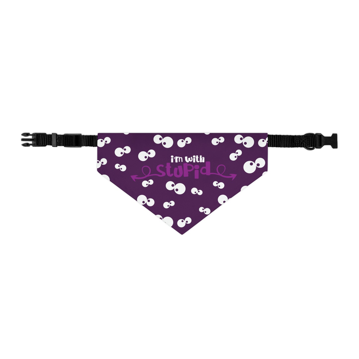 I'm with Stupid Purple Pet Bandana Collar