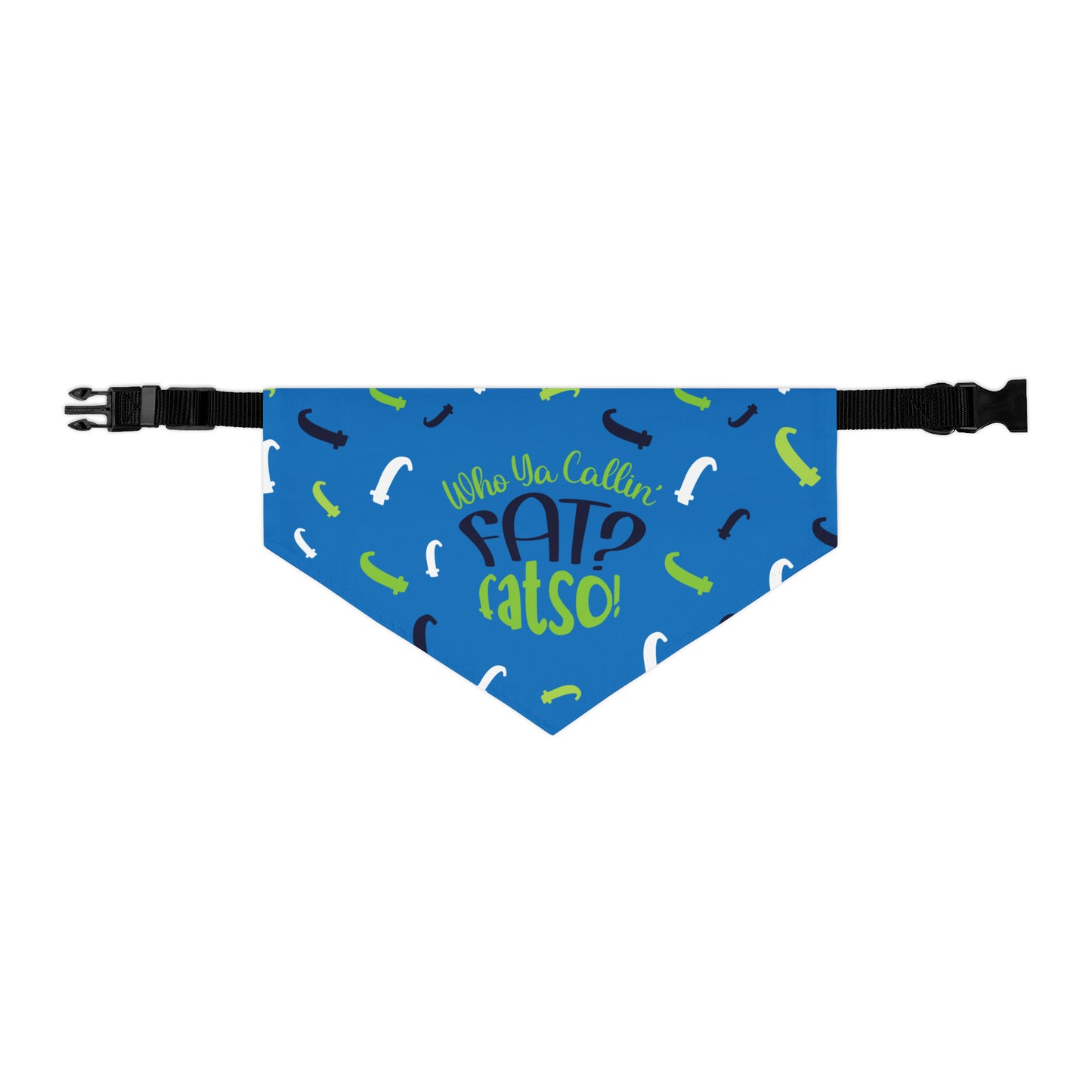 Who Ya Callin' Fat Blue Pet Bandana Collar