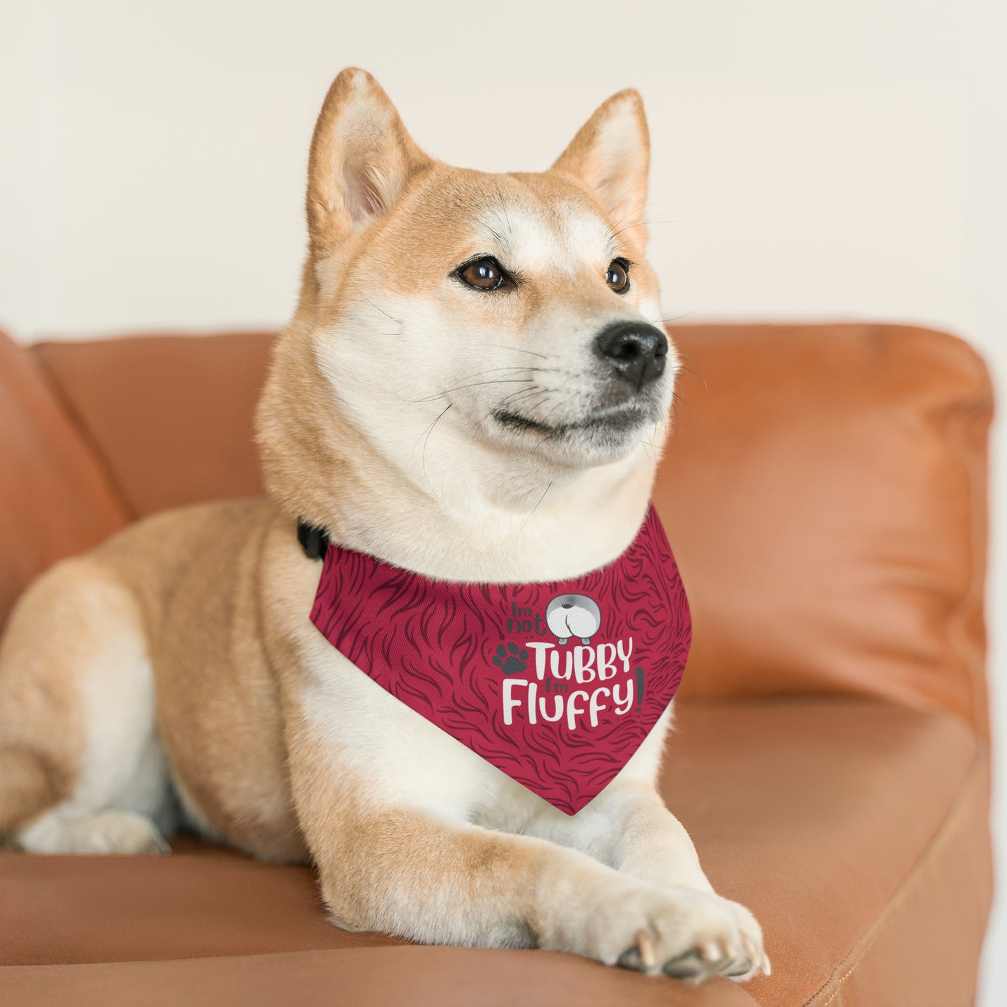 I'm Not Tubby, I'm Fluffly - Pet Bandana Collar