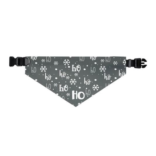 Ho Ho Ho Collar Bandana ~ Charcoal