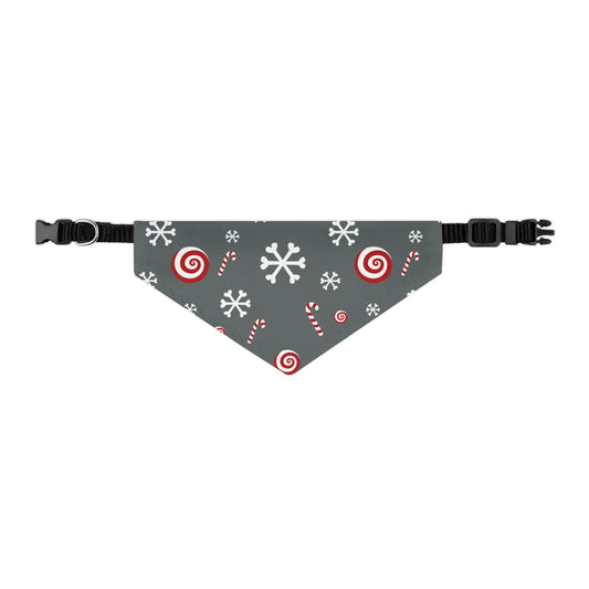 Candy Cane Collar Bandana ~ Charcoal