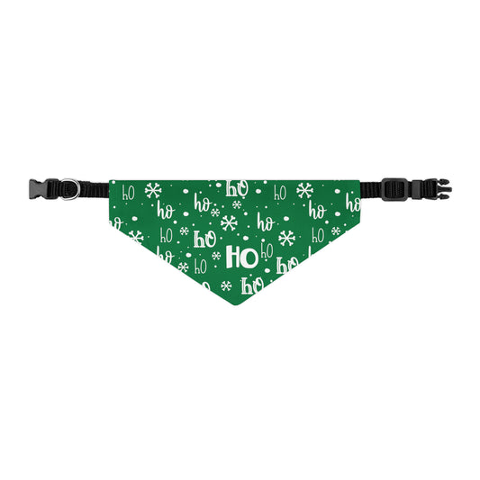 Ho Ho Ho Collar Bandana~Dark Green