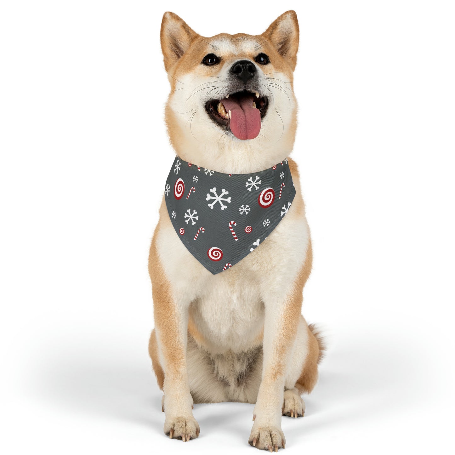 Candy Cane Collar Bandana ~ Charcoal