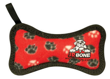Tuffy Jr Bone Durable Dog Toy Red Paw, 1ea/6.2 in