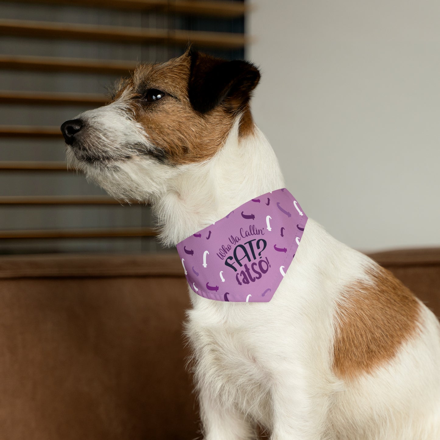 Who Ya Callin' Fat Purple Pet Bandana Collar