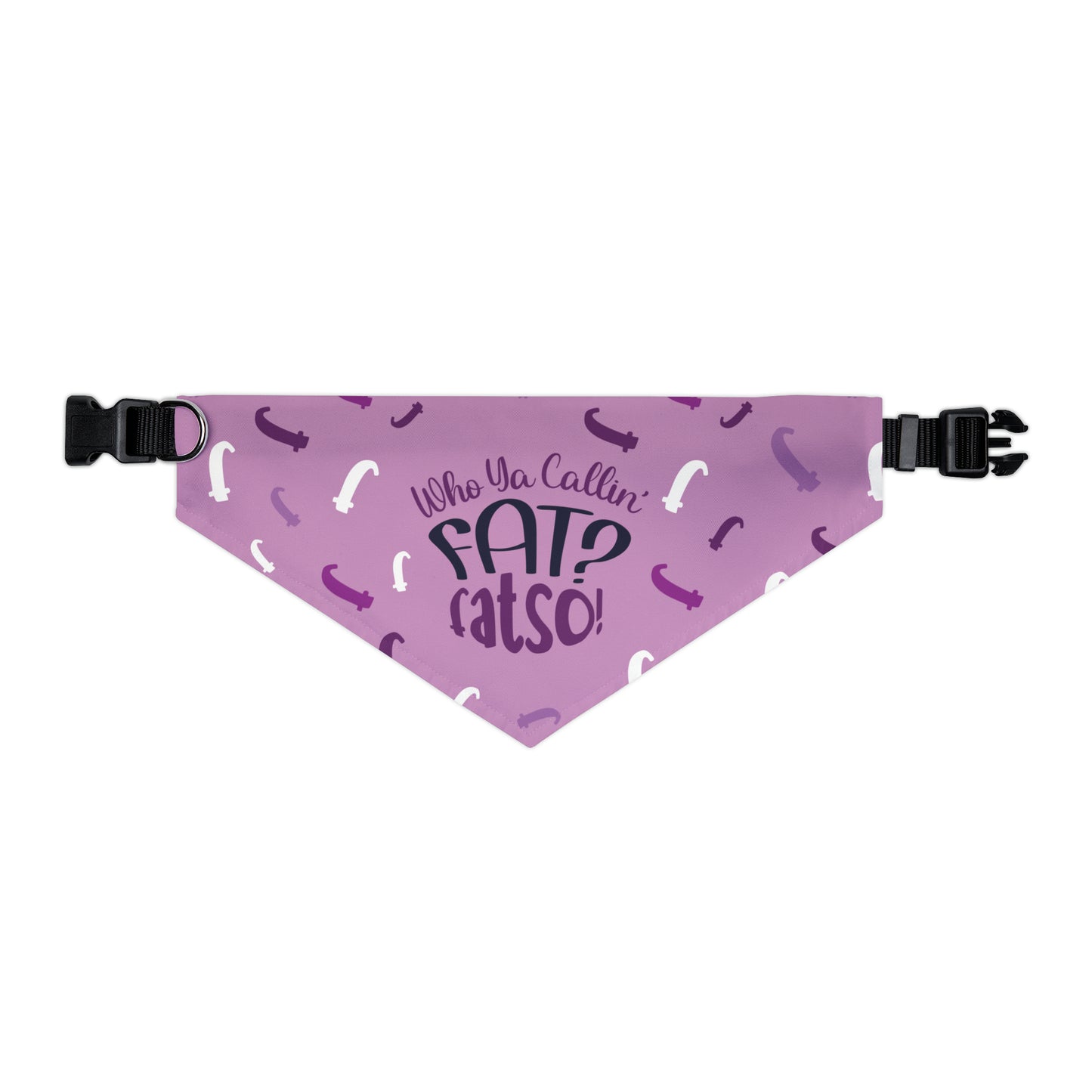 Who Ya Callin' Fat Purple Pet Bandana Collar